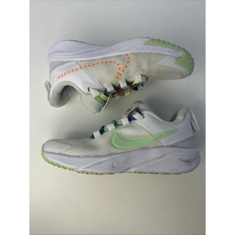Nike Star Runner 4 Next Nature SE Kids Size 12C White Rainbow‎ Laces FN4980-100